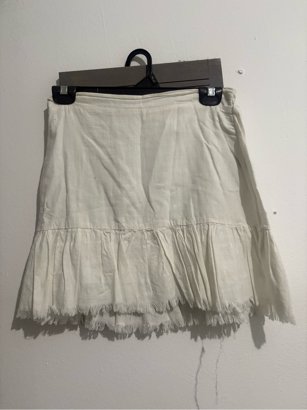 Lightweight Cream Tiered Mini Skirt